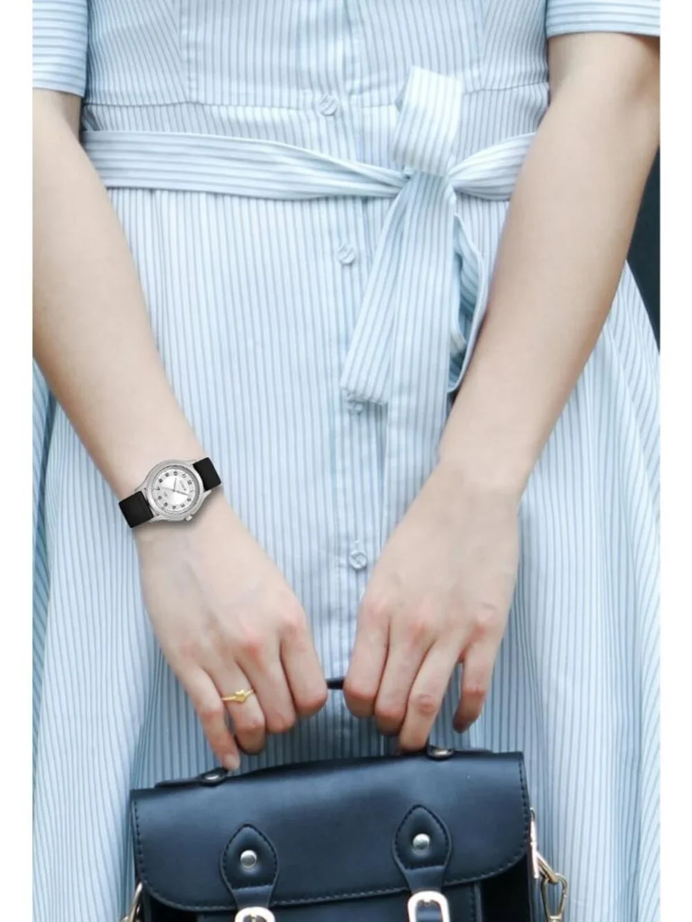 Women's Black Analog Quartz Nurses Variety Soft Silicone Band Waterproof Watch